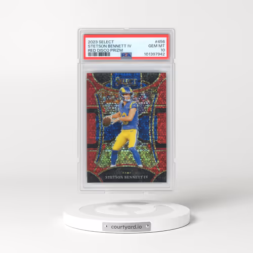 2023 Panini Select #456 Stetson Bennett IV - Red Disco Prizm (PSA 10 GEM MINT)