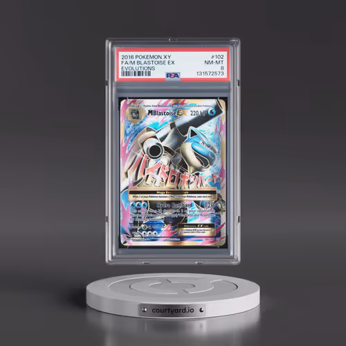 2016 Pokémon XY Evolutions #102 M Blastoise EX - Holo Full Art (PSA 8 NM-MT)