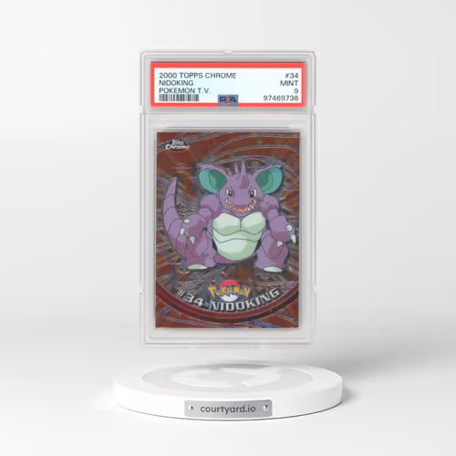 2000 Chrome Series 1 #34 Nidoking - Chrome (Topps Chrome Stamp on Front of Card) (PSA 9 MINT)