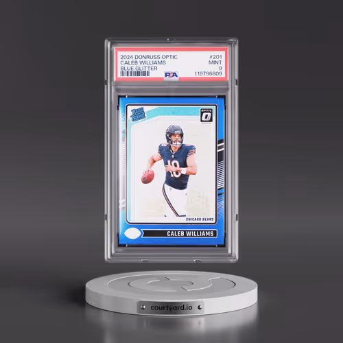 2024 Panini Donruss Optic #201 Caleb Williams - Blue Glitter (PSA 9 MINT)