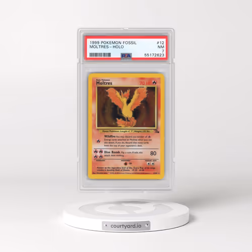 1999 Pokémon Fossil #12 Moltres - Holo (PSA 7 NM)