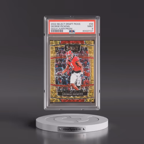 2022 Panini Select Draft Picks #94 George Pickens - Gold Lazer Prizm (PSA 9 MINT)