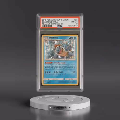 2019 Pokémon Sun & Moon Team Up #25 Blastoise - Holo Cracked Ice (PSA 8 NM-MT)