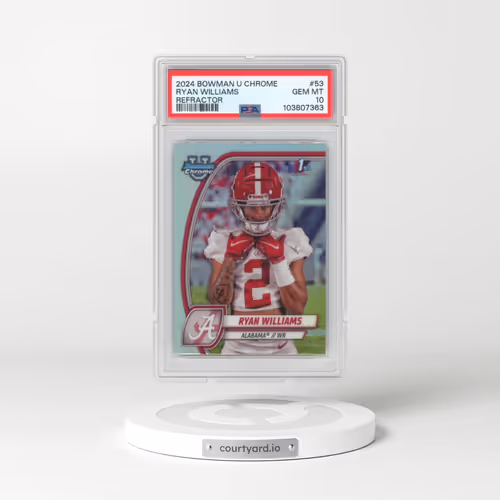 2024 Bowman University Chrome #53 Ryan Williams - Refractor (PSA 10 GEM MINT)
