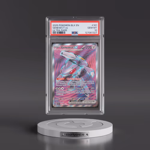 2025 Pokémon Blk EN-Black Bolt #161 Genesect EX - Holo Ultra Rare (PSA 10 GEM MINT)
