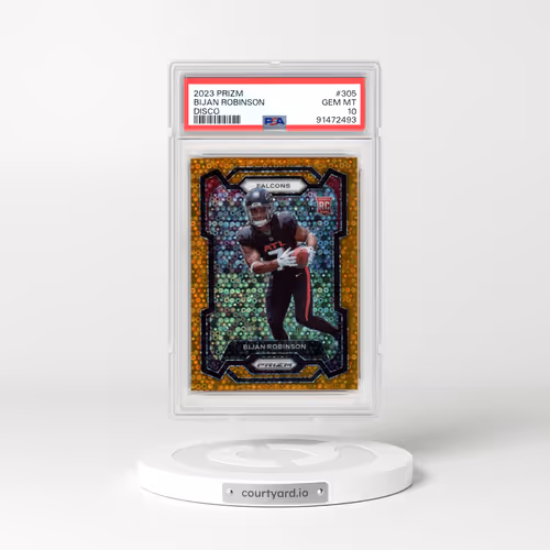 2023 Panini Prizm #305 Bijan Robinson - Disco Prizm (PSA 10 GEM MINT)