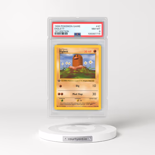 1999 Pokémon Game #47 Diglett - 1st Edition (PSA 8 NM-MT)