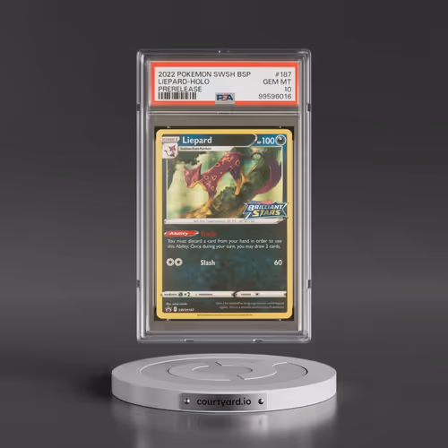 2022 Pokémon Swsh Black Star Promo #187 Liepard - Holo Prerelease (PSA 10 GEM MINT)