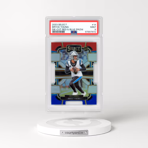 2023 Panini Select #14 Bryce Young - Die-Cut Red & Blue Prizm (PSA 9 MINT)