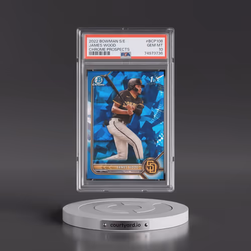 2022 Bowman Sapphire Edition Chrome Prospects #BCP108 James Wood (PSA 10 GEM MINT)