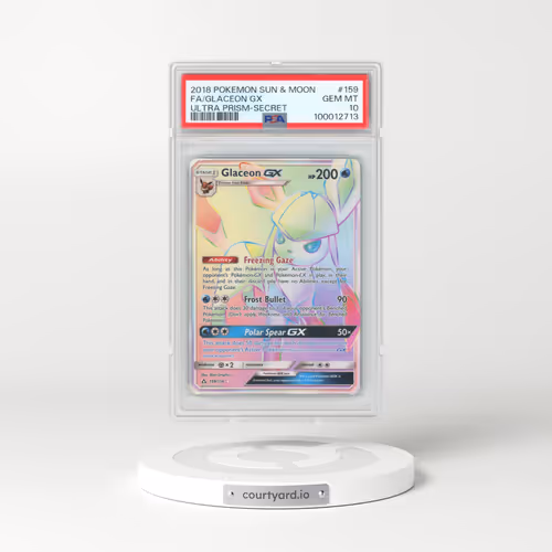 2018 Pokémon Sun & Moon Ultra Prism #159 Glaceon GX - Holo Full Art Secret (PSA 10 GEM MINT)