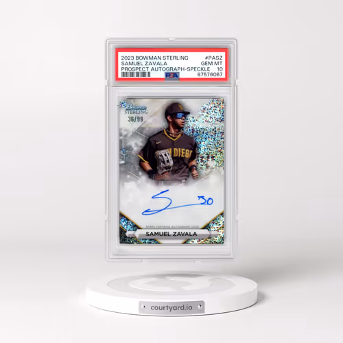 2023 Bowman Sterling Prospect Autographs #PASZ Samuel Zavala - Speckle Refractor (PSA 10 GEM MINT)