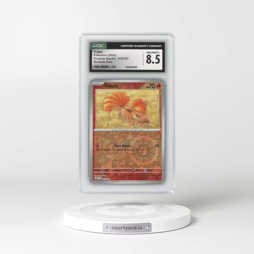 2024 Surging Sparks - SSP EN #016/191 Vulpix - Reverse Holo (CGC 8.5 NM-MT+)