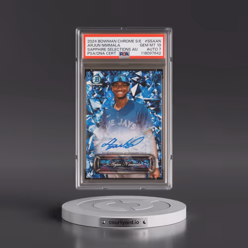 2024 Bowman Chrome Sapphire Edition Sapphire Selections Autographs #SSAAN Arjun Nimmala (PSA 10 GEM