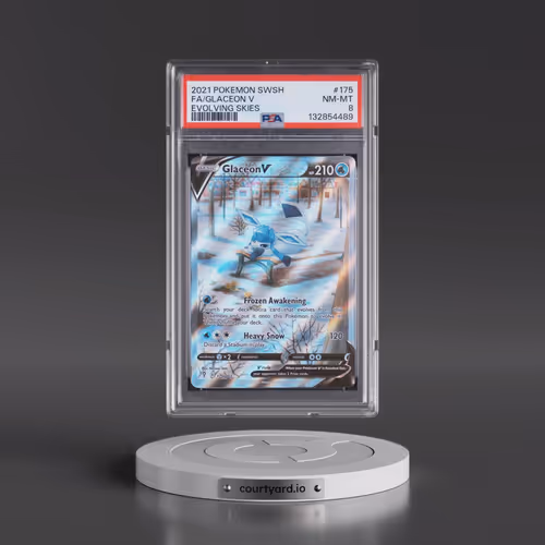 2021 Pokémon Sword & Shield Evolving Skies #175 Glaceon V - Holo Full Art (PSA 8 NM-MT)