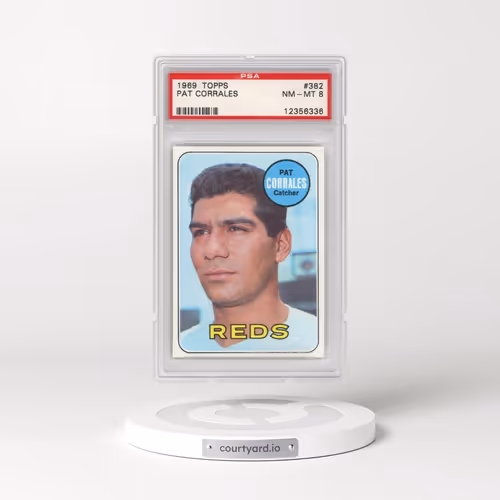 1969 Topps #382 Pat Corrales (PSA 8 NM-MT)