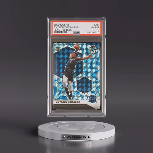 2020 Panini Mosaic #201 Anthony Edwards - Reactive Blue (PSA 8 NM-MT)