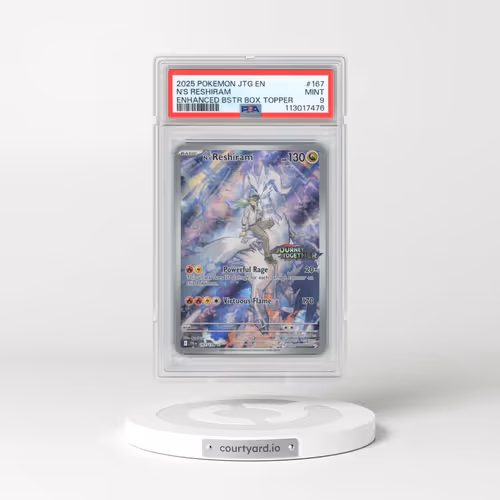 2025 Pokémon Jtg EN-Journey Together #167 N's Reshiram - Enhanced Booster Box Topper (PSA 9 MINT)