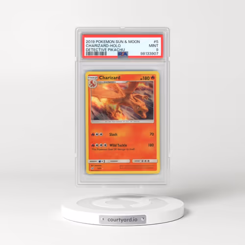 2019 Pokémon Sun & Moon Detective Pikachu #5 Charizard - Holo (PSA 9 MINT)