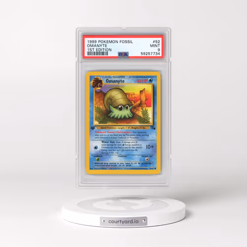 1999 Pokémon Fossil #52 Omanyte - 1st Edition (PSA 9 MINT)