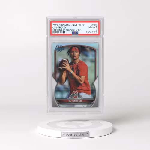 2022 Bowman University Chrome Prospects #100 CJ Stroud - SP (PSA 8 NM-MT)