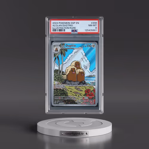 2024 Pokémon Ssp EN-Surging Sparks #208 Alolan Dugtrio - Illustration Rare (PSA 8 NM-MT)