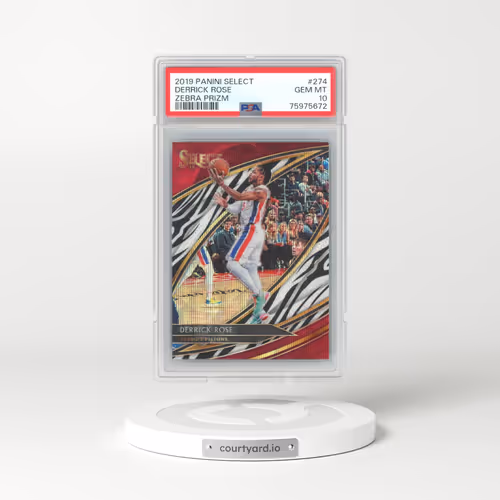 2019 Panini Select #274 Derrick Rose - Zebra Prizm (PSA 10 GEM MINT)