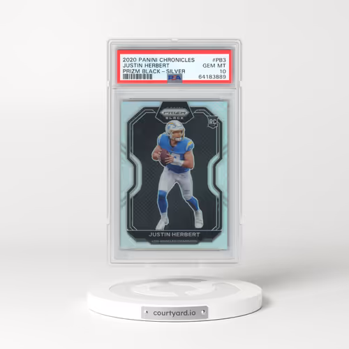 2020 Panini Chronicles Prizm Black #PB3 Justin Herbert - Silver (PSA 10 GEM MINT)