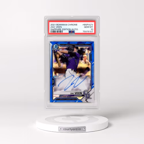 2021 Bowman Chrome Sapphire Edition Autographs #BSPAZV Zac Veen (PSA 10 GEM MINT)