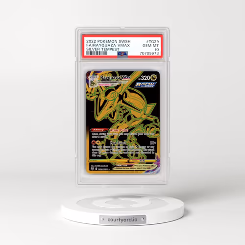 2022 Pokémon Sword & Shield Silver Tempest #TG29 Rayquaza Vmax - Full Art (PSA 10 GEM MINT)