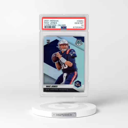 2021 Panini Mosaic #306V Mac Jones - Variation-Silver (PSA 10 GEM MINT)