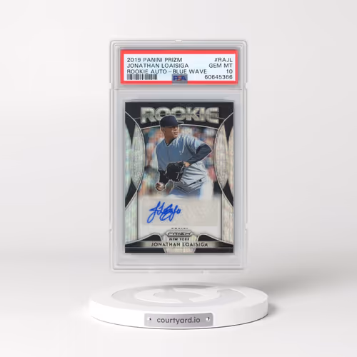 2019 Panini Prizm Rookie Autographs #RAJL Jonathan Loaisiga - Blue Wave (PSA 10 GEM MINT)