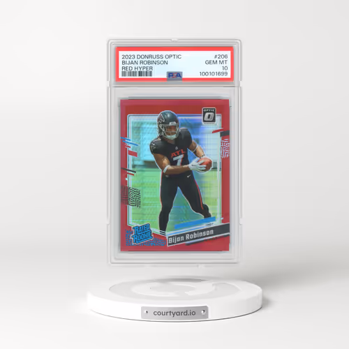 2023 Panini Donruss Optic #206 Bijan Robinson - Red Hyper (PSA 10 GEM MINT)