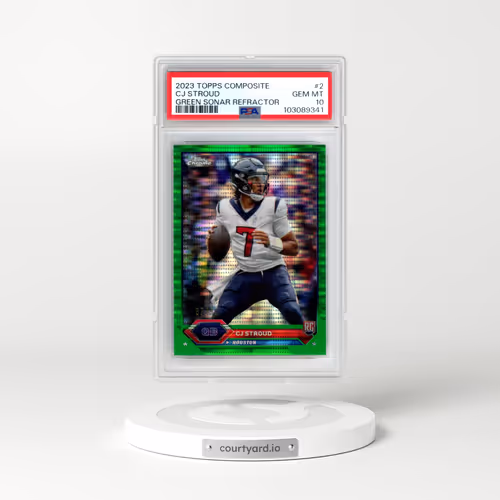 2023 Topps Composite #2 CJ Stroud - Green Sonar Refractor (PSA 10 GEM MINT)