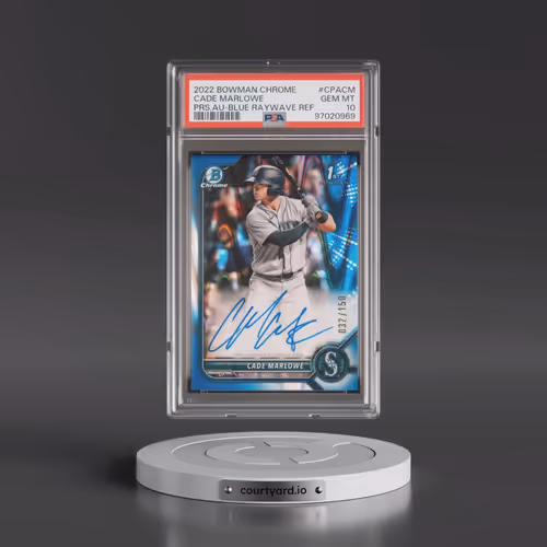 2022 Bowman Chrome Prospect Autographs #CPACM Cade Marlowe - Blue Raywave Refractor (PSA 10 GEM MINT