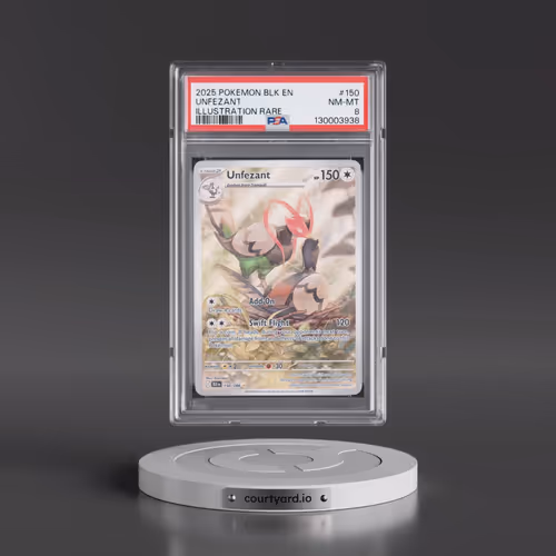 2025 Pokémon Blk EN-Black Bolt #150 Unfezant - Illustration Rare (PSA 8 NM-MT)