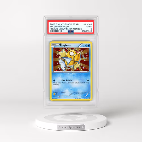 2016 Pokémon XY Black Star Promo #XY143 Magikarp - Holo Shiny Mega Gyarados (PSA 9 MINT)