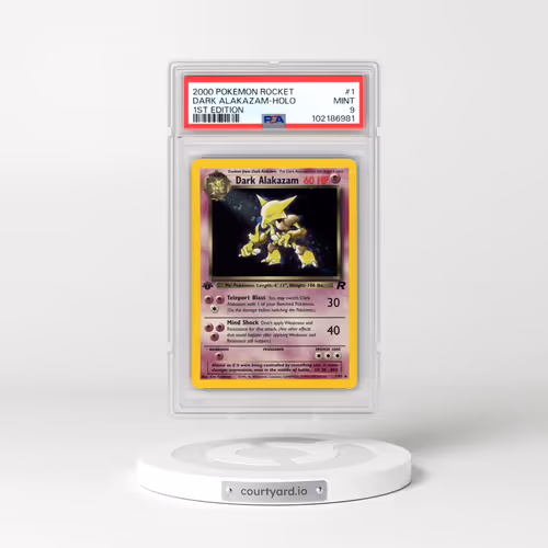 2000 Pokémon Rocket #1 Dark Alakazam - 1st Edition Holo (PSA 9 MINT)