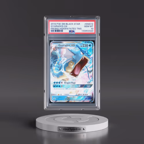 2019 Pokémon SM Black Star Promo #SM212 Gyarados GX - Holo Hidden Fates Tins (PSA 10 GEM MINT)