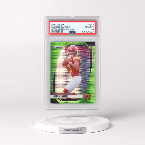 2024 Panini Prizm #347 Jayden Daniels - Neon Green Pulsar (PSA 10 GEM MINT)