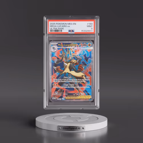 2025 Pokémon Meg EN-Mega Evolution #160 Mega Lucario EX - Holo Ultra Rare (PSA 9 MINT)