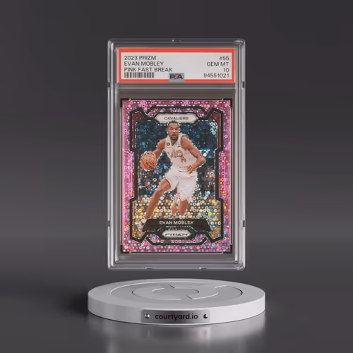 2023 Panini Prizm #55 Evan Mobley - Pink Fast Break (PSA 10 GEM MINT)