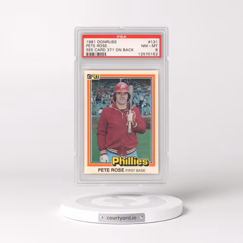 1981 Donruss #131 Pete Rose - (See Card 371 on Back) (PSA 8 NM-MT)