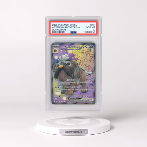 2025 Pokémon Dri EN-Destined Rivals #218 Arven's Mabosstiff EX - Holo Ultra Rare (PSA 10 GEM MINT)