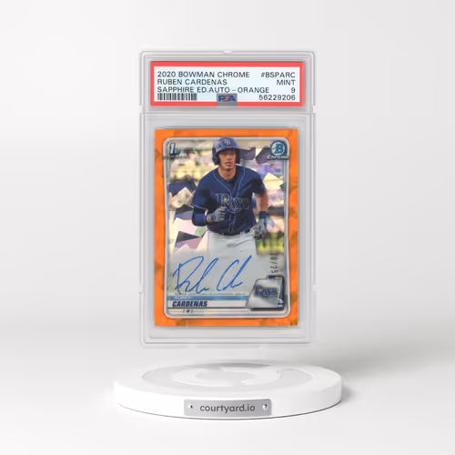 2020 Bowman Chrome Sapphire Edition Autographs #BSPARC Ruben Cardenas - Orange (PSA 9 MINT)