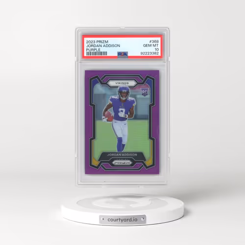 2023 Panini Prizm #368 Jordan Addison - Purple Prizm (PSA 10 GEM MINT)