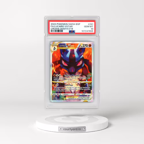2023 Pokémon Swsh Black Star Promo #291 Lucario Vstar - Full Art Crown Zenith Elite Trainer Box (PSA 10 GEM MINT)