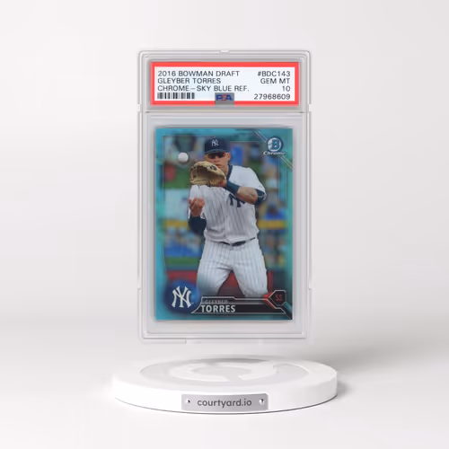 2016 Bowman Draft #BDC143 Gleyber Torres - Chrome-Sky Blue Refractor (PSA 10 GEM MINT)