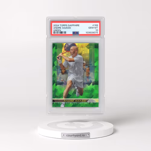 2024 Topps Chrome Sapphire Tennis #168 Andre Agassi - Green (PSA 10 GEM MINT)