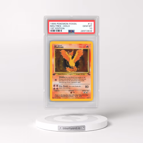 1999 Pokémon Fossil #12 Moltres - 1st Edition Holo (PSA 10 GEM MINT)